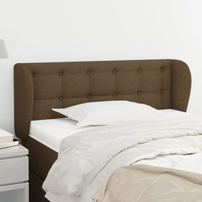 vidaXL Tăblie de pat cu aripioare maro închis 83x23x78/88 cm textil