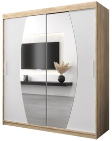 Dulap de haine 180 cm Eclipse (Stejar sonoma + Alb mat). 1063424