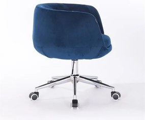 HR333K Scaun Bleumarin Catifea cu Bază Cromata