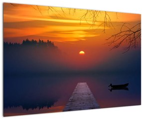 Tablou cu podul în apus de soare (90x60 cm)