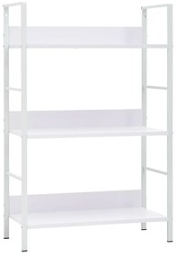 vidaXL Etajeră cărți 3 rafturi, alb, 60x27,6x90,5 cm, lemn prelucrat