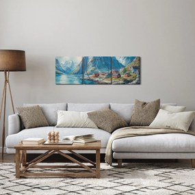 Tablou - Sat norvegian (cu ceas) (90x30 cm)