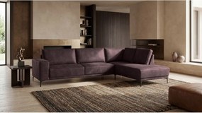 Colțar maro cu tapițerie din imitație de piele (colț pe partea dreaptă) Copenhagen – Scandic