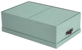 Cutii de depozitare verde-mentă 3 buc. din carton cu capac 31x47x15 cm Inge – Bigso Box of Sweden