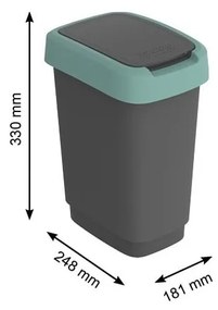 Coș de gunoi din plastic reciclat 10 l Twist - Rotho