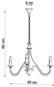 Lustră pe lanț MINERWA 3 3xE14/40W/230V negru
