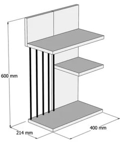 Etajeră de perete NEZMA 60x40 cm bej/antracit