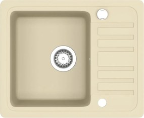 vidaXL Chiuvetă de bucătărie din granit, bej, bazin unic