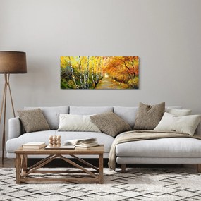 Tablou - Alee romantică de-a lungul apei, pictură în ulei (120x50 cm)
