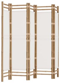 350625 vidaXL Separator de cameră pliabil cu 5 panouri 200 cm bambus și pânză