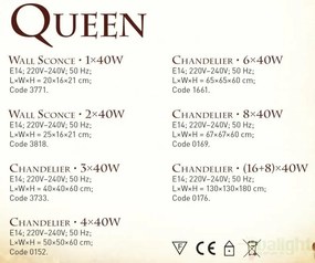 Candelabru rustic fabricat manual din lemn dim.50x50cm, 4 brate Queen WOOD-QU-SP4