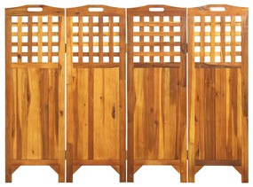 311879 vidaXL Paravan de cameră cu 4 panouri, 161x2x120 cm, lemn masiv acacia