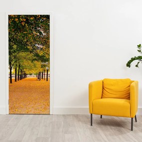 Fototapet pentru ușă - Aleea cu pomi toamna (95x205cm)