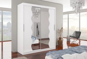 Dulap cu usi glisante si oglinda 180x215 cm, Kansas, ADRK Furniture (Culoare: Ciocolata)