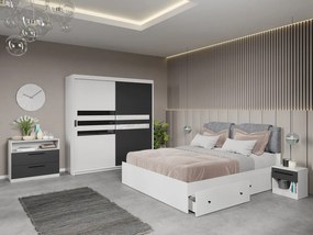 Set dormitor complet Gri+Alb - Glass - C6