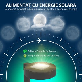 Outsunny Set 8 Lămpi de Exterior cu Energie Solară și Iluminare LED Negru | Aosom Romania