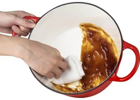 Oala din fonta emailata cu capac, 4 L, rosu