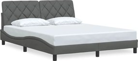 vidaXL Cadru de pat fără saltea, gri închis, 160x200 cm, textil