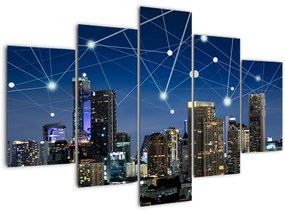 Tablou - Municipiul nocturn (150x105 cm)