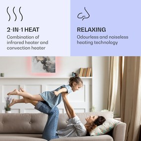 Klarstein Mojave 500 încălzitor inteligent 2 în 1 Convector cu infraroșu 60x60cm 500W iluminat RGB