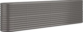 vidaXL Strat înălțat grădină gri 260x40x68cm oțel galvanizat