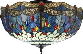 Endon 111899 - Plafonieră Tiffany DRAGONFLY 3xE27/10W/230V, diam. 50 cm