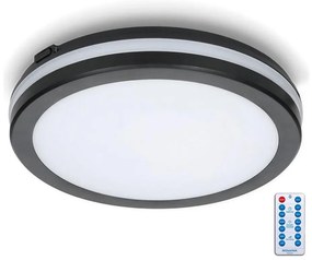 LED plafonieră baie cu senzor LED/24W/230V pr. 30 cm negru + DO