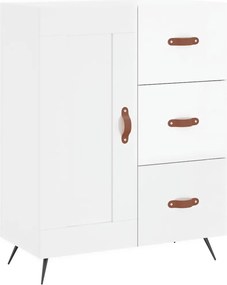 vidaXL Servantă, alb extralucios, 69,5x34x90 cm, lemn compozit