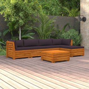 vidaXL Set mobilier grădină cu perne, 6 piese, lemn masiv acacia