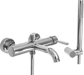 Baterie cada - dus Rea Lungo crom lucios cu set de dus