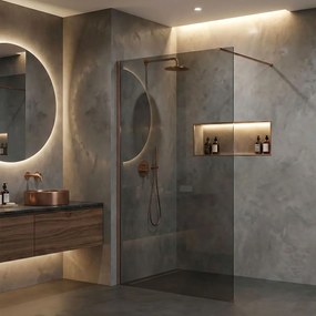 Paravan de dus Rea Flexi Grey / Brush Copper 90