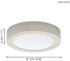 Eglo 94525 - Plafonieră FUEVA 1 LED, 16,5 W, 230 V