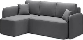 Colțar taupe extensibil/cu spațiu de depozitare cu tapițerie din catifea (cu colț pe partea stângă/cu șezlong) Hadson – ELTAP