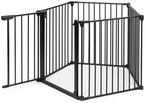 Balustradă de siguranță 5 panouri 60 cm metal negru