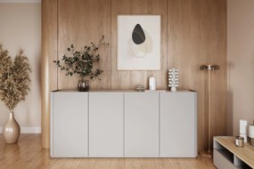 Comodă cu patru uși Elivo 200 cm - kashmir / stejar uleiat