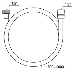 Ravak X07P176 - Furtun de duș din plastic, 150 cm, crom lucios
