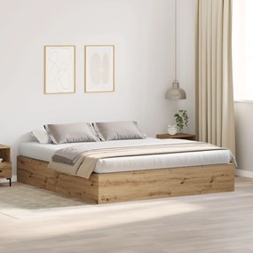 vidaXL Cadru de pat cu depozitare din stejar artisan 180x200 cm