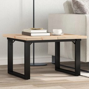 vidaXL Masă de cafea, cadru O, 60x60x40,5 cm, lemn masiv pin și Oţel