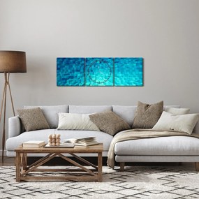 Tabloul - cuburi abstracte (cu ceas) (90x30 cm)