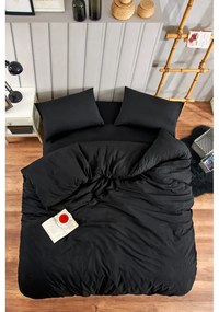 Lenjerie de pat neagră pentru pat de o persoană, extinsă cu cearceaf inclus, cu 3 piese 160x220 cm Classic – Mila Home