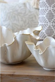 Bol decorativ din ceramica, cu margine canelată