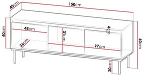 Dulap TV Gelean 3D (Negru + auriu) . 1106217