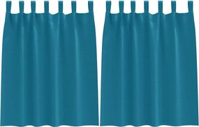 vidaXL Perdele Opaque cu Inel 2 pcs Turcoaz 140 x 140 cm Poliester