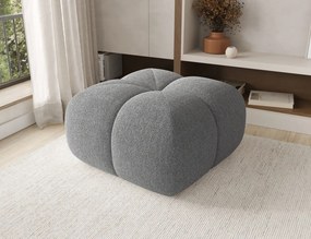 Puf Tapitat Covio 85x85x52 cm, gri Bouclé – Royal 04
