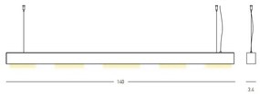 Lustra LED suspendata design liniar Abi 50W