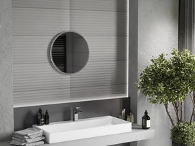 Mexen Loft oglindă de baie rotundă 50 cm, ramă inox - 9850-050-050-000-10