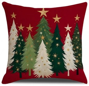 Fata de perna de Craciun MAGIC TREES 45x45 cm, rosu