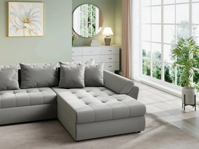 Colțar extensibil dumonde cu ladă de depozitare si sezut confortabil din spuma high-density, Loana U Royal Grey 355x185 cm