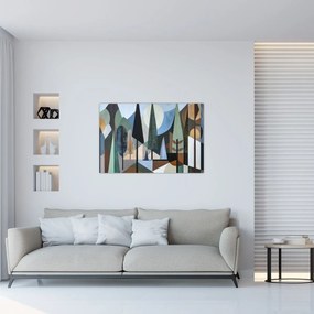 Tablou - Abstracție geometrică naturală II. (90x60 cm)