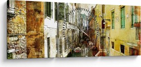 Tablou - Strada din Veneția (cu ceas) (90x30 cm)
